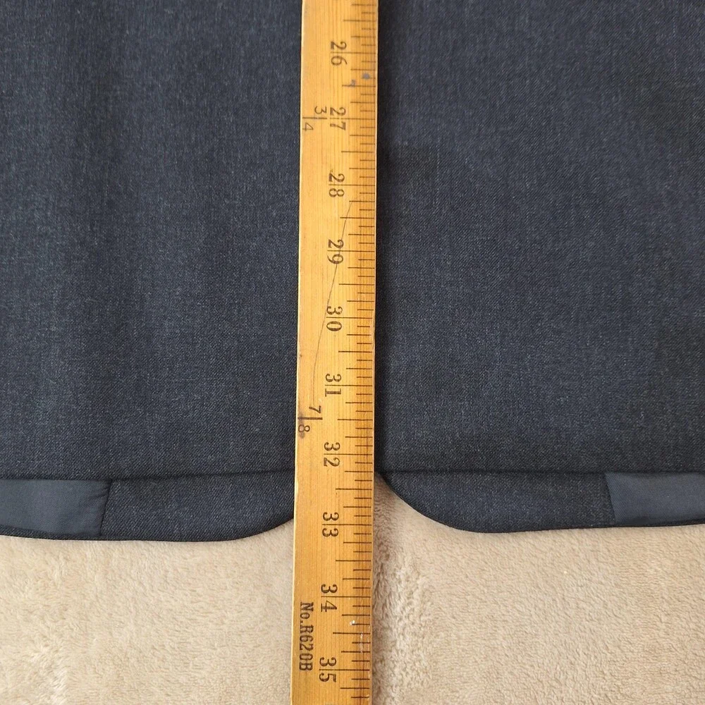 Perry Ellis Portfolio Suit Mens 44 36x31 Gray Wool Ventless 2 Btn 2 Piece Formal